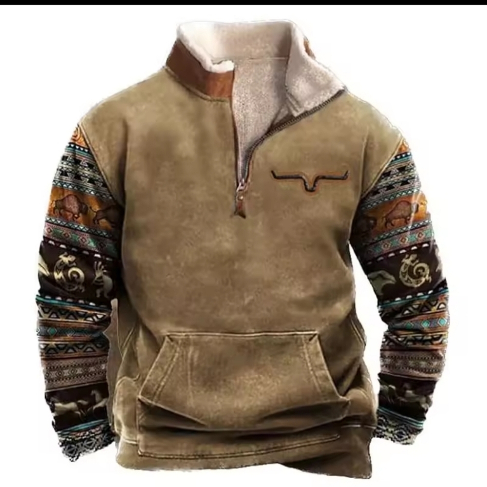 NWOT Men's Fleece Neck 1/2 Zip Pullover Rugged Look (2XL)